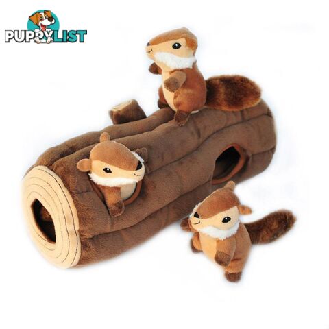 Zippy Paws Zippy Burrow - Log with 3 Chipmunks - ZP109