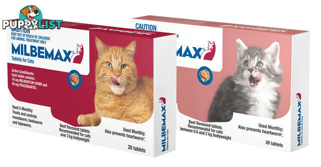 Milbemax for Cats 0.5kg to 2kg - 20 Pack - 1890885