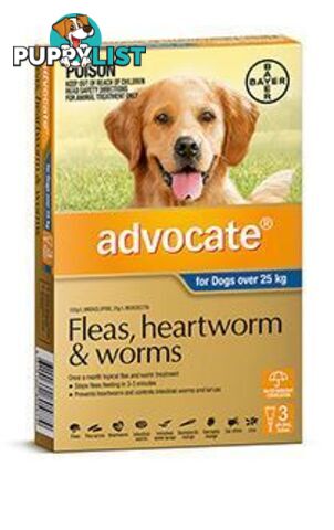 Advocate for Dogs 25kg+ (Blue) - 3 Pack - 1891301