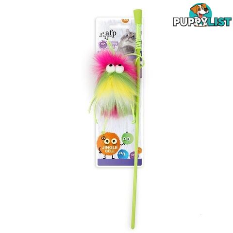 All For Paws Furry Ball Fluffer Wand Green - AFP2808