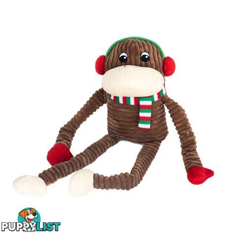 Zippy Paws Christmas Holiday Crinkle - Monkey (XL) - ZP702