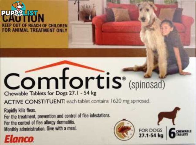 Comfortis for Dogs - 6 Pack - 27.1 to 54kg (Brown) - 1890631