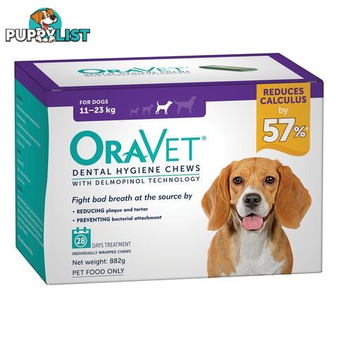 Oravet Dental Hygiene Chews - 28 Pack - 11kg to 23kg - 2249985