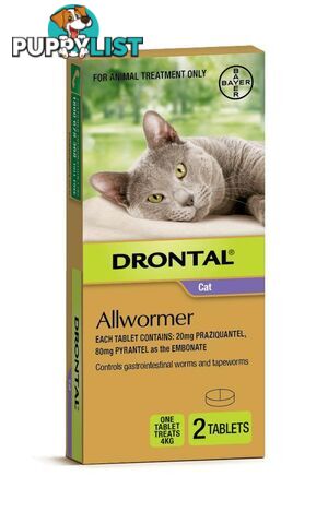 Drontal All-Wormer for Cats & Kittens up to 4kg - 2 Pack - 2237802