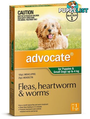 Advocate for Dogs under 4kg (Green) - 1 Pack - 2205843