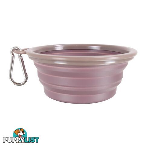 Ibiyaya Quick Bite Collapsible Travel Pet Bowl - Brown - FP0021-BR