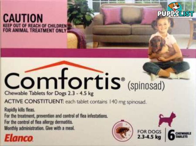 Comfortis for Dogs - 6 Pack - 2.3 to 4.5kg (Pink) - 1890594