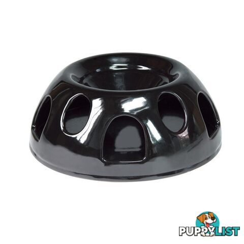 Smartcat Ceramic Tiger Diner Slow Cat Bowl - Black - 2005B