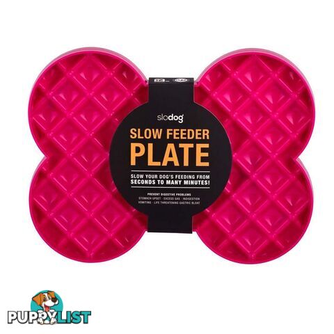 SloDog No Gulp Slow Feeder Plate - Pink - SD900MP