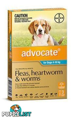 Advocate for Dogs 4kg - 10kg (Aqua) - 3 Pack - 1891263