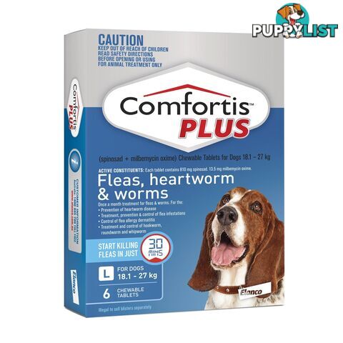 Comfortis Plus for Dogs - 6 Pack - 18.1 to 27kg (Blue) - 2278516