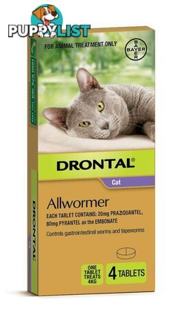 Drontal All-Wormer for Cats & Kittens up to 4kg - 4 Pack - 2237811