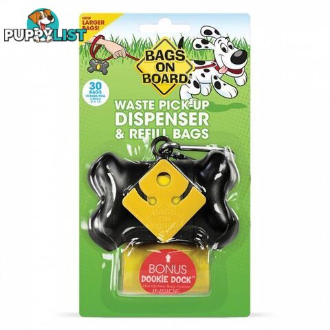 Bags on Board Bone Dispenser + 30 Bags Black - BOB10400