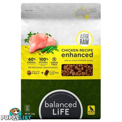 Balanced Life Enhanced Chicken Air Dried Dog Food 2.5kg - BLEC25