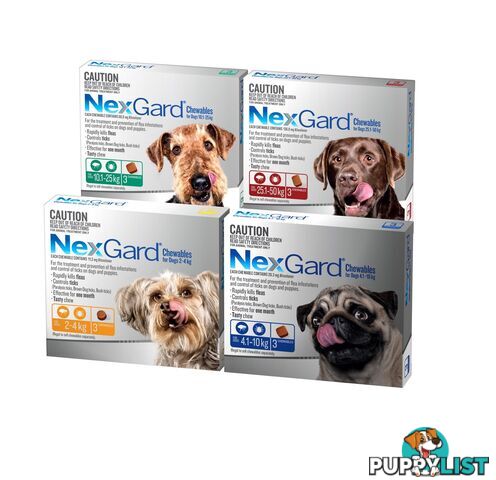 Nexgard Chew for Dog's - 25.1-50kg (Red) - 3 Pack - 2158223