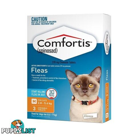 Comfortis for Cats - 3 Pack - 2.8 to 5.4kg (Orange) - 2307196