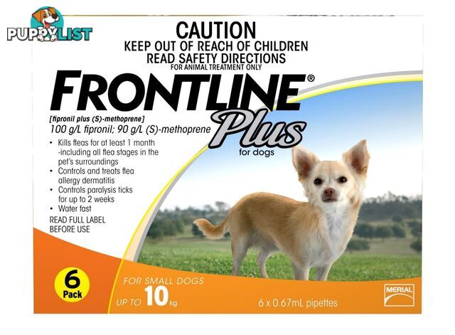 Frontline Plus for Dogs Under 10kg (Orange) - 3 Pack - 1891343