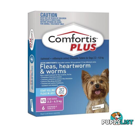 Comfortis Plus for Dogs - 6 Pack - 2.3 to 4.5kg (Pink) - 2278541