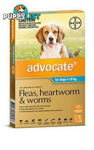 Advocate for Dogs 4kg - 10kg (Aqua) - 6 Pack - 1891271