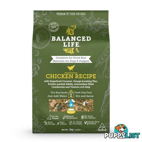 Balanced Life Chicken Air Dried Dog Food 1kg - BLCD1000