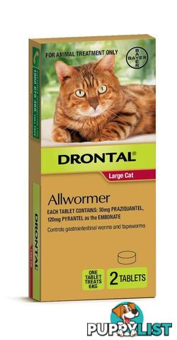 Drontal All-Wormer for Cats & Kittens up to 6kg - 2 Pack - 2237853