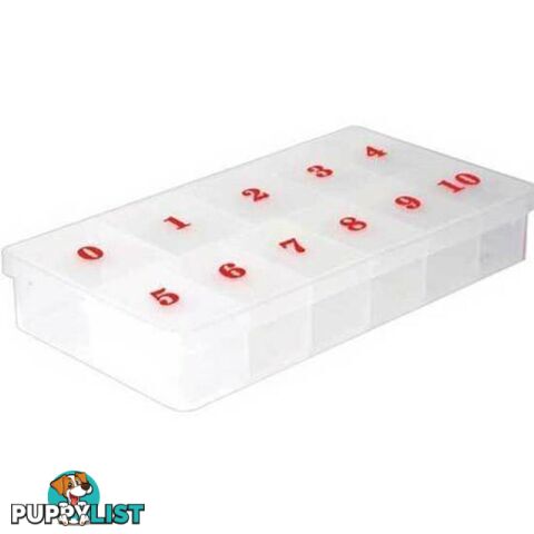 Empty Tip Box Clear Numbered - TBOXNUMC