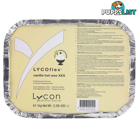 Lycoflex Vanilla Hot Wax 1kg - LY1HL0061