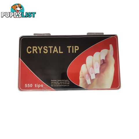 Crystal Nail Tips Natural 550pc - TIPSALWHT