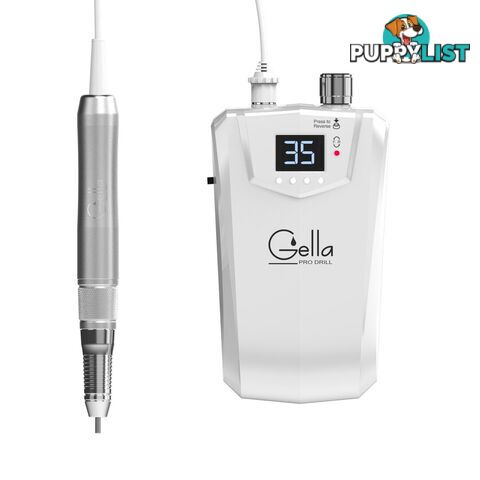 Gella Pro Drill Portable White + Premium Drill Bit Set - GPDPW