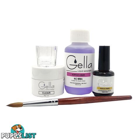 Gella Mini Acrylic Nail Starter Kit - Clear - GEMINACKITC