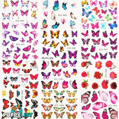 Butterfly Water Transfer Decals - STICKBU30