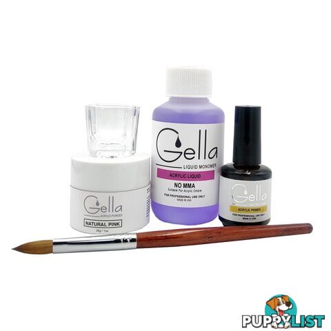 Gella Mini Acrylic Nail Starter Kit - Natural Pink - GEMINACKITP