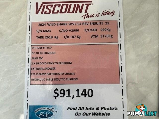 2024 VISCOUNT WILD SHARK V3.4 REV CLUB CARAVAN