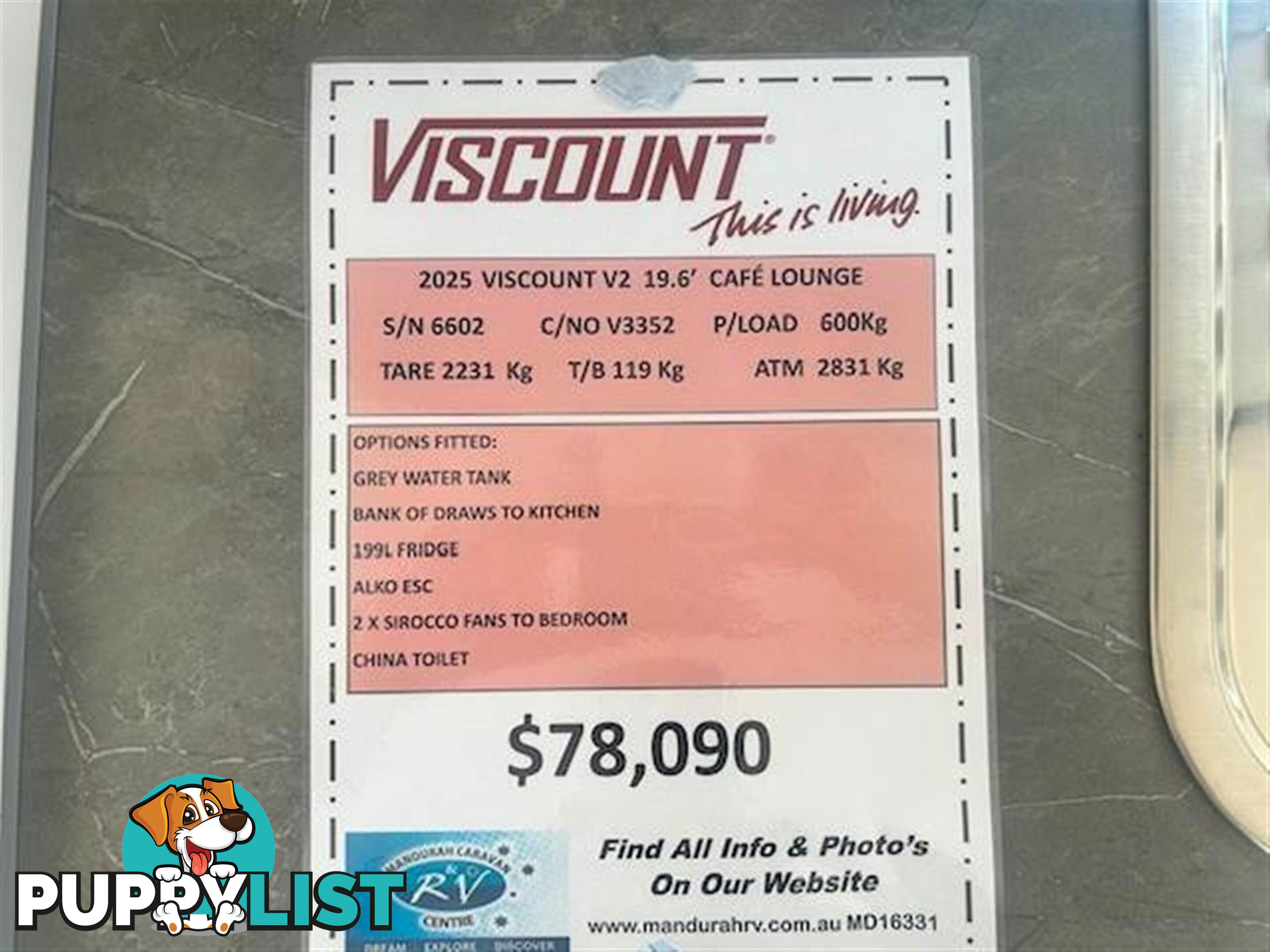 2025 VISCOUNT V2 CAFE LOUNGE CARAVAN