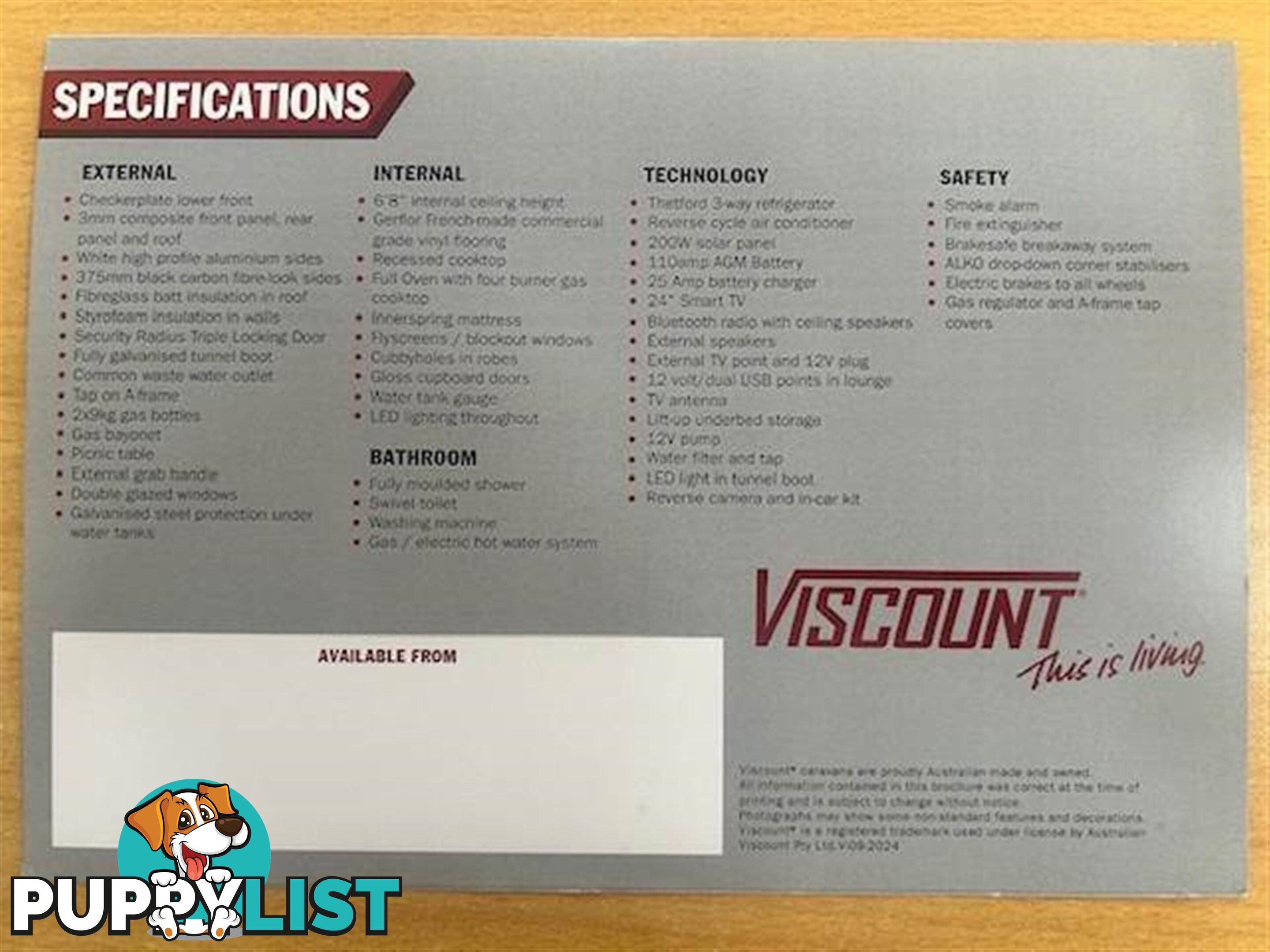 2025 VISCOUNT V2 CAFE LOUNGE CARAVAN