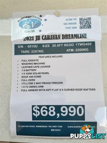 2021 JB DREAMLINE 20'6 CARAVAN