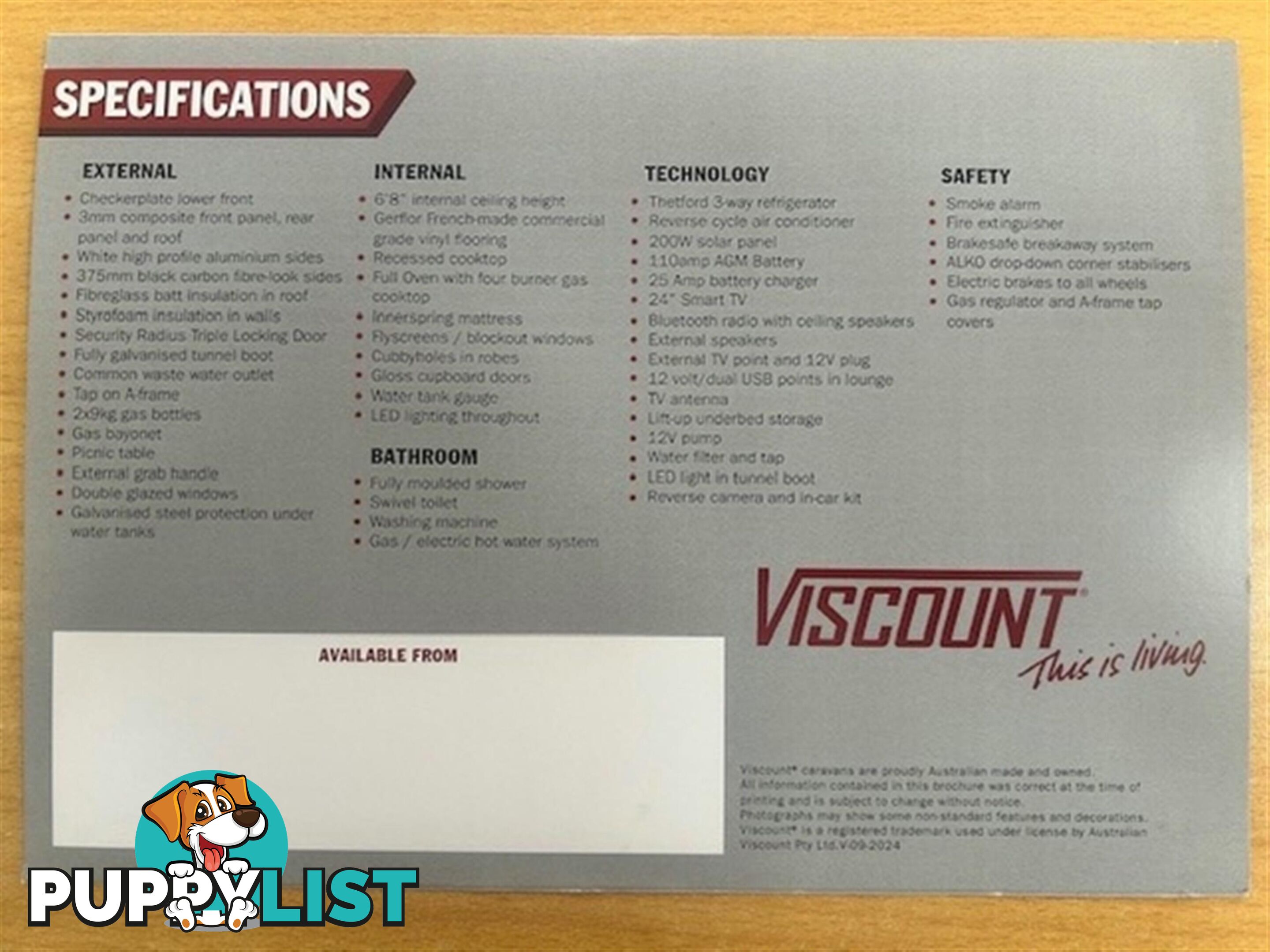 2025 VISCOUNT V3.2 CLUB LOUNGE CARAVAN