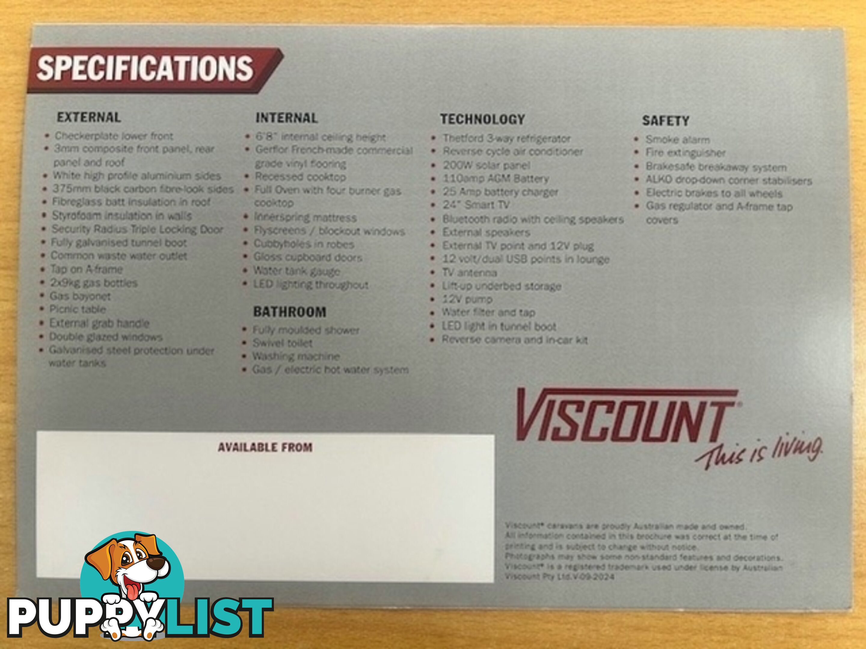 2025 VISCOUNT V1 L SHAPE LOUNGE CARAVAN