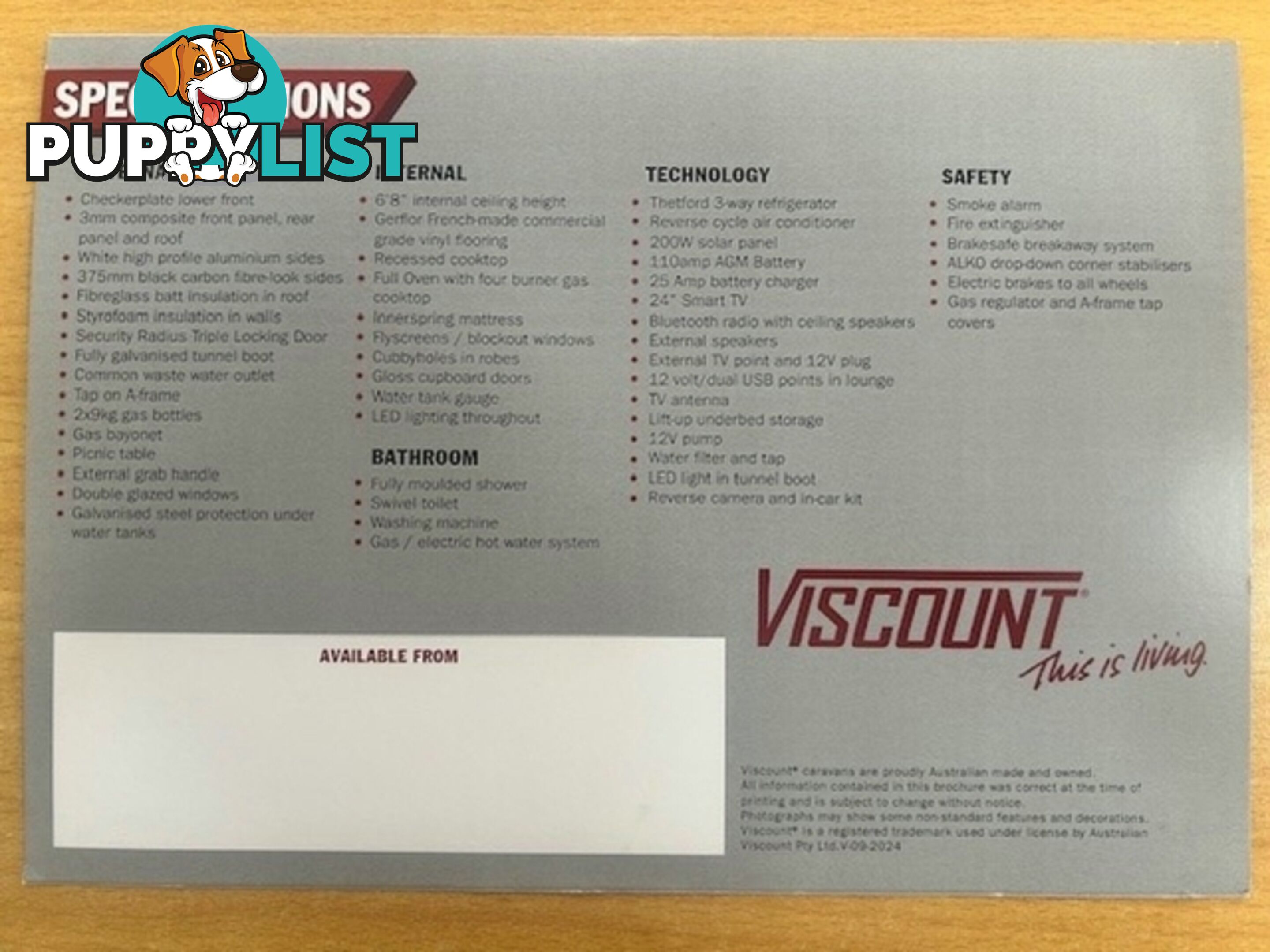 2025 VISCOUNT V3.2 CLUB LOUNGE CARAVAN