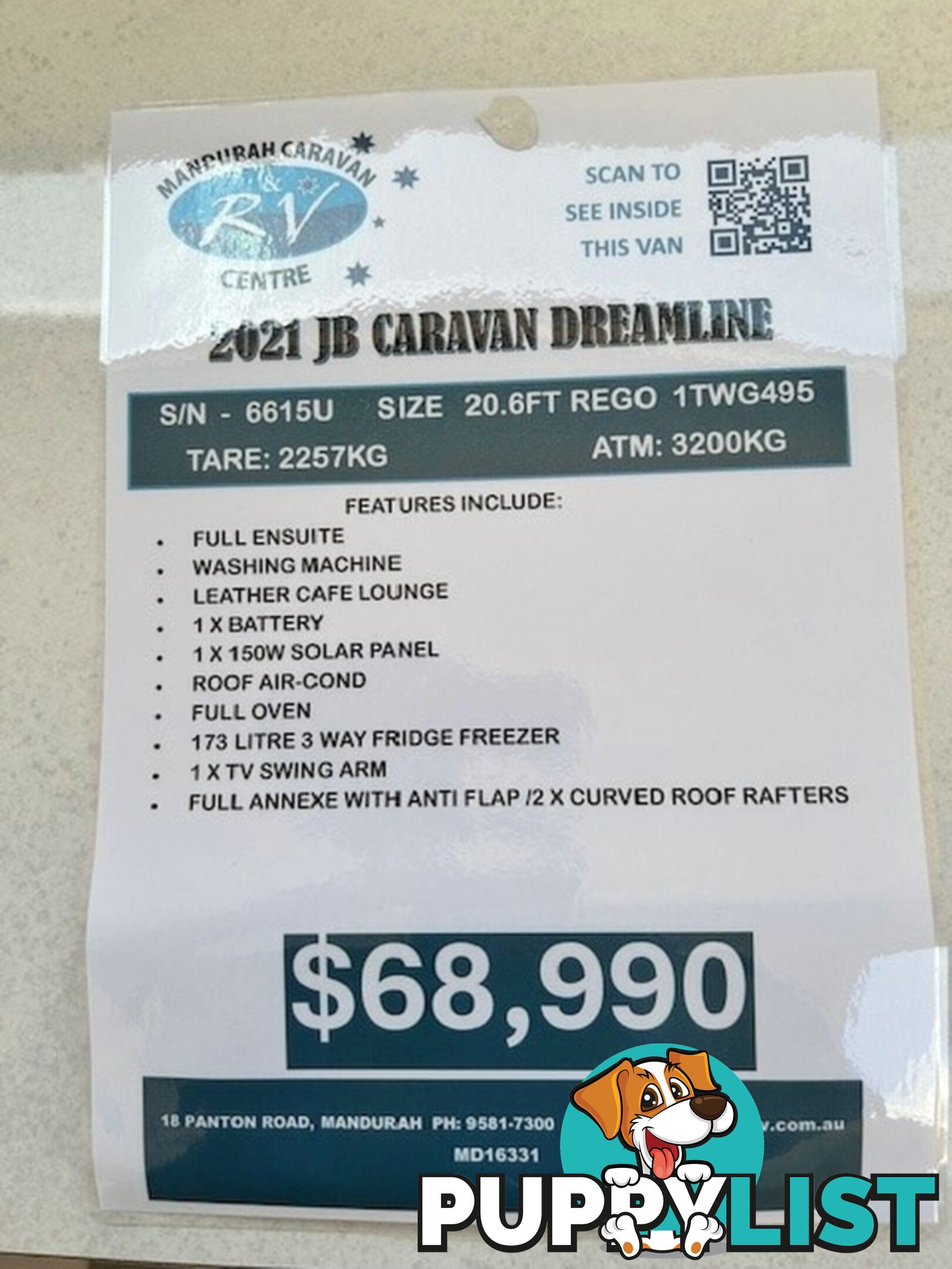 2021 JB DREAMLINE 20'6 CARAVAN