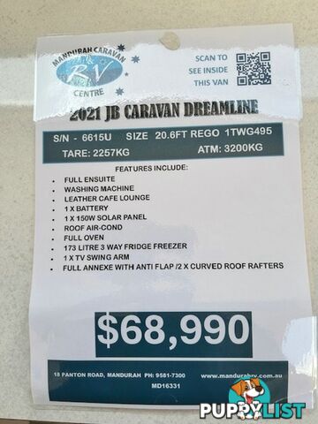 2021 JB DREAMLINE 20'6 CARAVAN