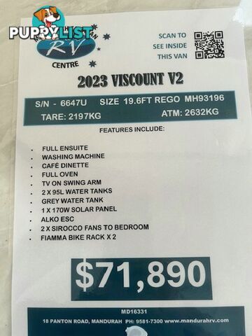 2023 VISCOUNT V2 V2 CARAVAN