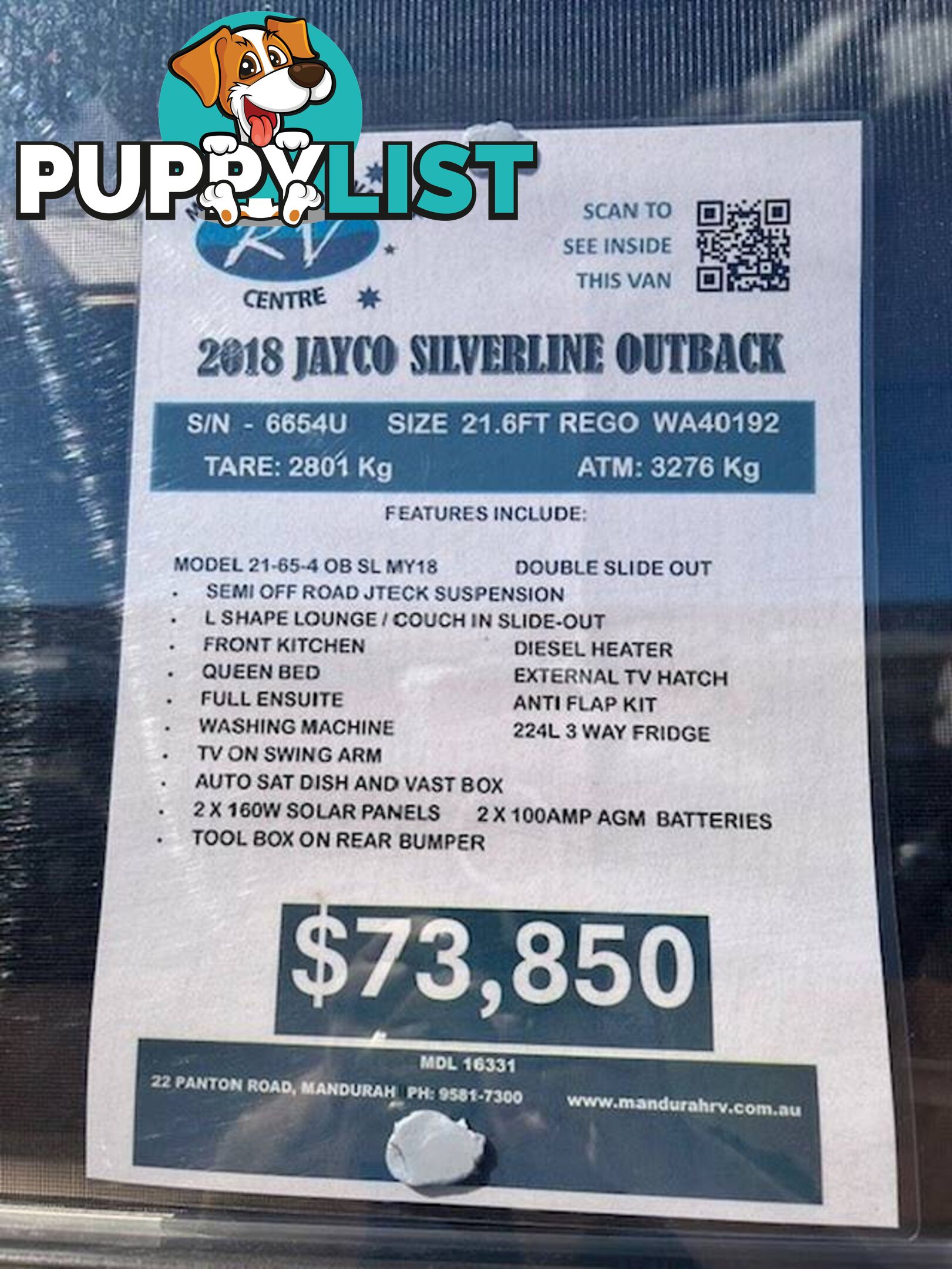 2018 JAYCO SILVERLINE DOUBLE SLIDE 21-65-4OB.MY18 SEMI SLIDE-ON CAMPER