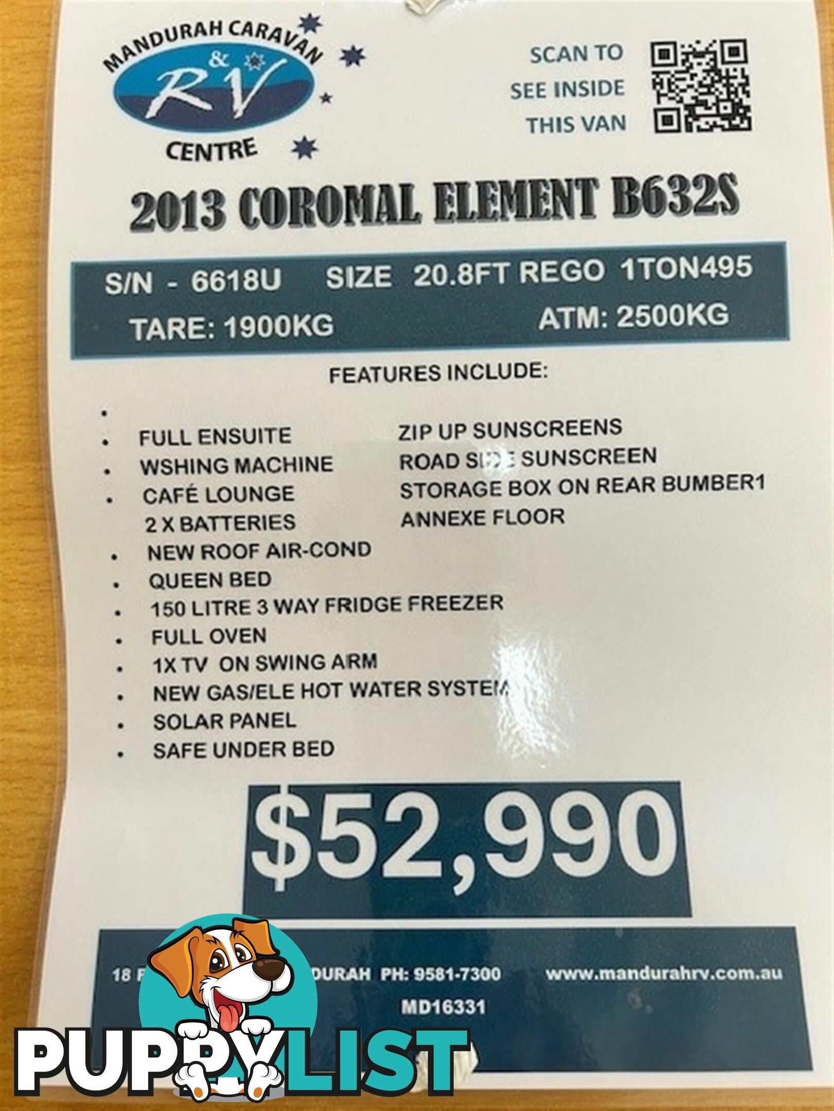 2013 COROMAL ELEMENT BS 632S CARAVAN