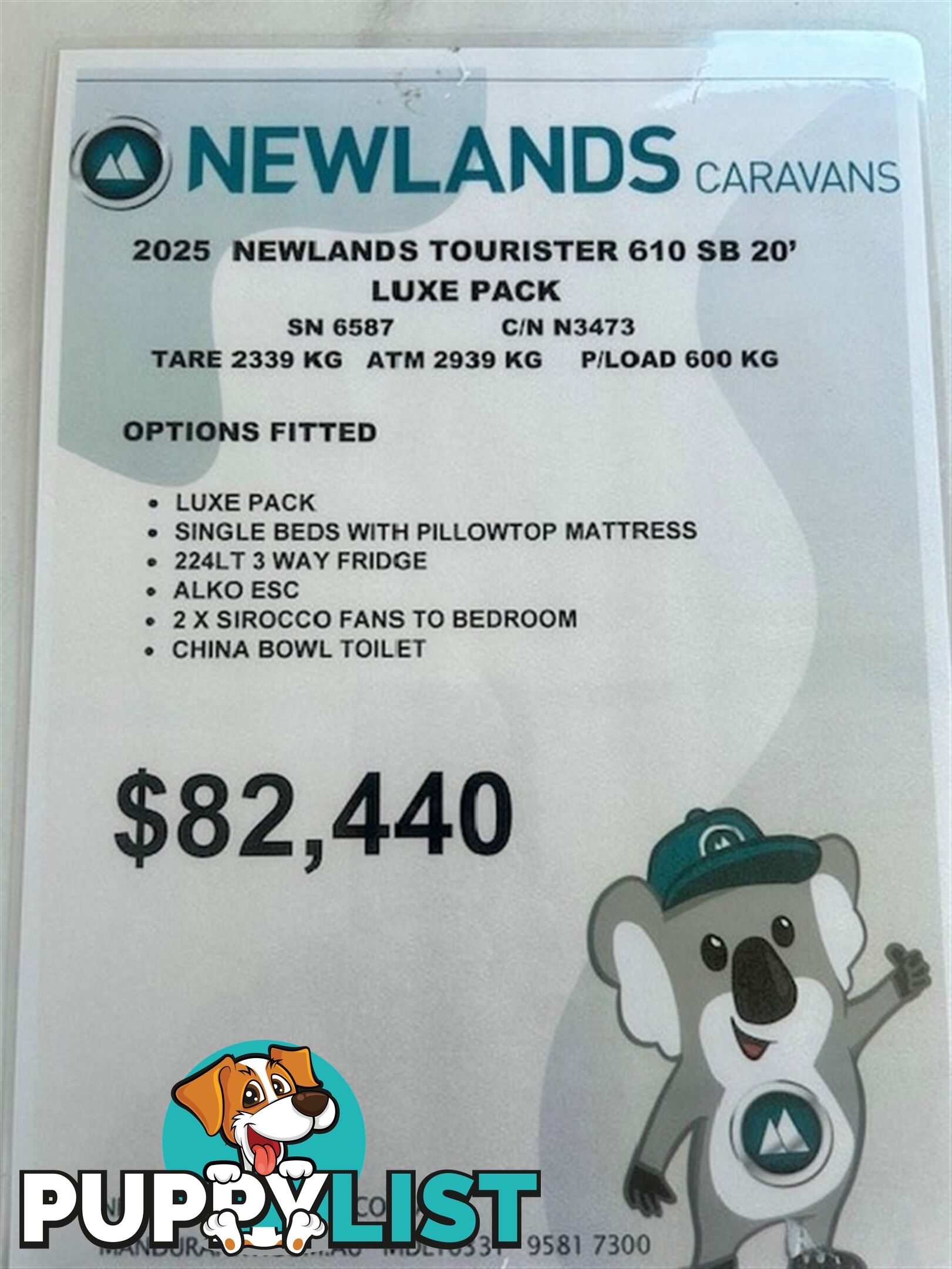 2025 NEWLANDS TOURISTER LUXE PACK 610 SINGLE CARAVAN