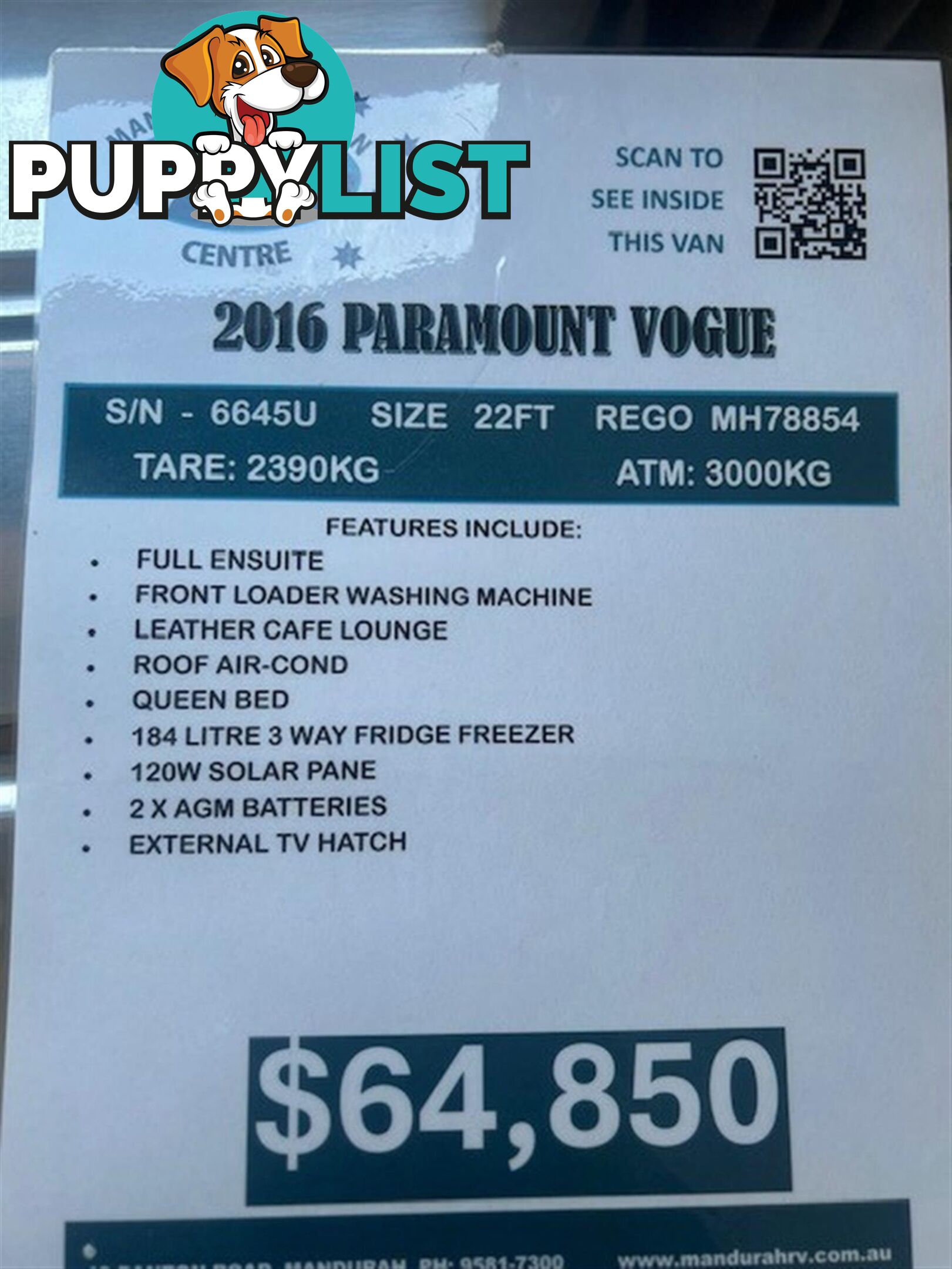 2016 PARAMOUNT VOGUE CARAVAN PLUS 
