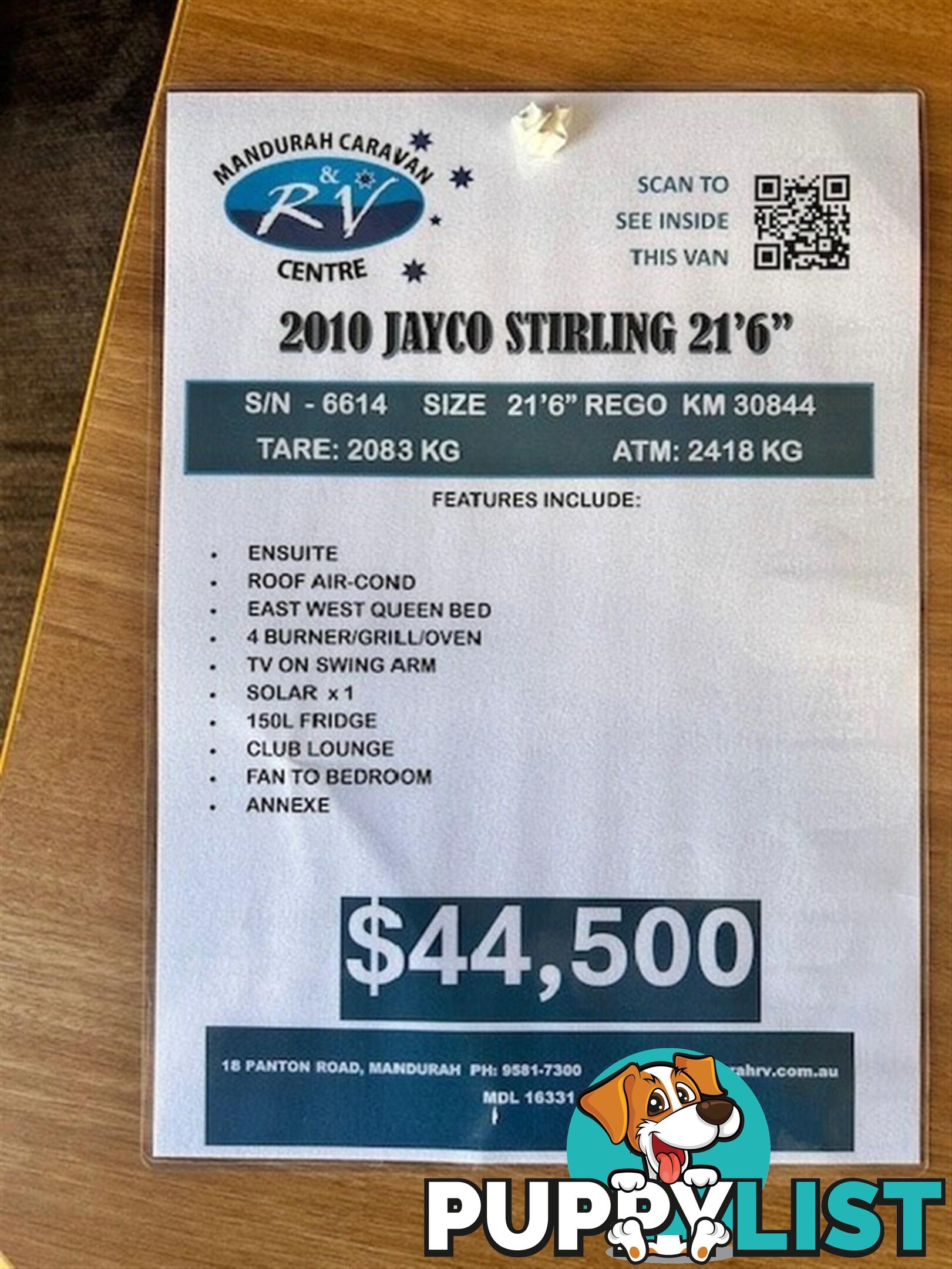 2010 JAYCO STERLING 21.65-3 CARAVAN 