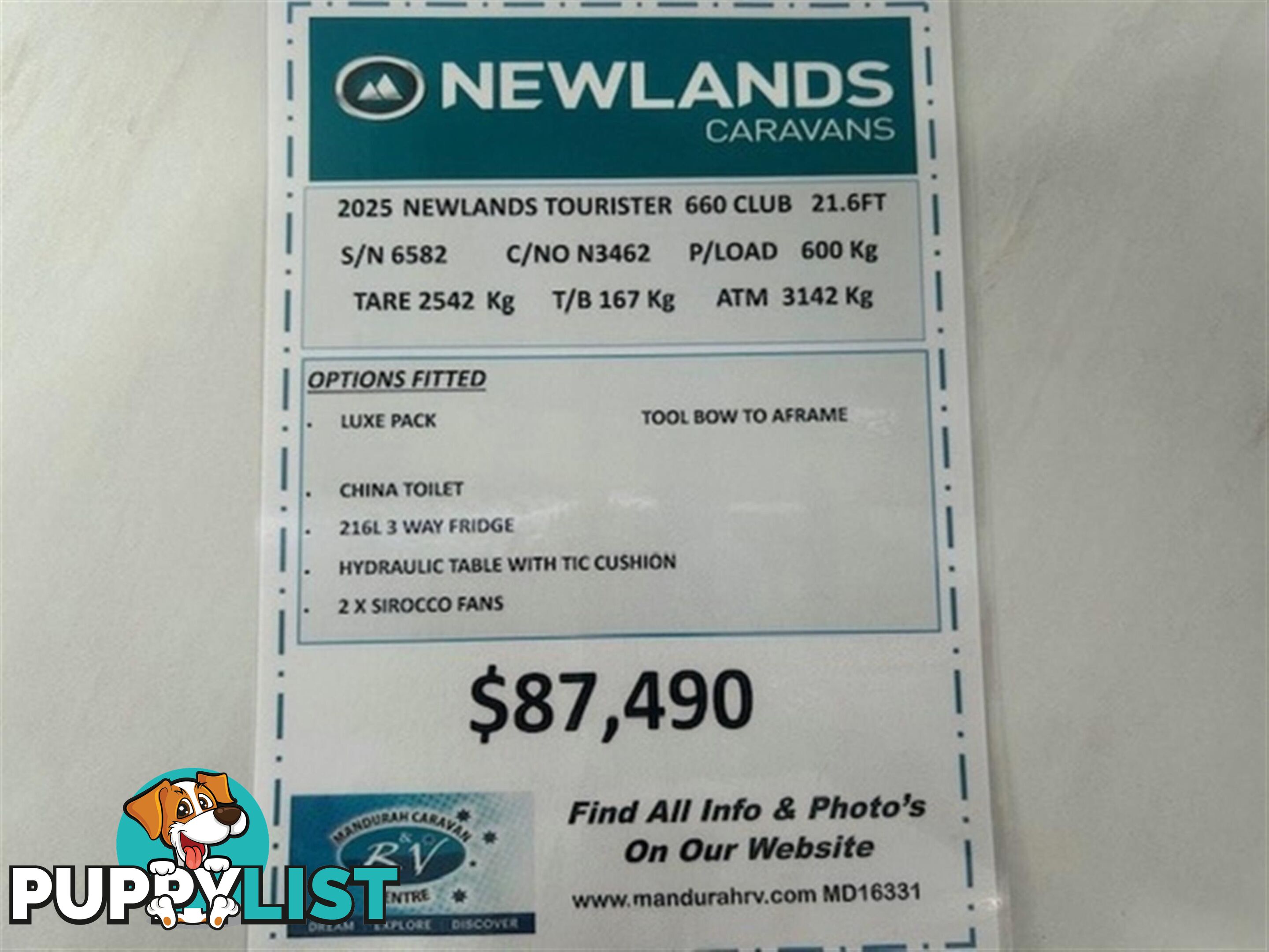 2024 NEWLANDS TOURISTER 660 CLUB LUXE PACK CARAVAN