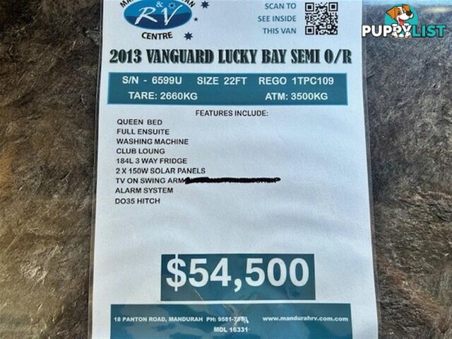 2013 VANGUARD LUCKY BAY SEMI OFF ROAD CARAVAN