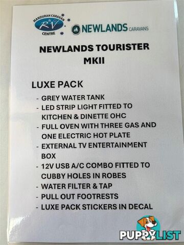 2025 NEWLANDS TOURISTER 600 LUXE PACK CAFE LOUNG CARAVAN